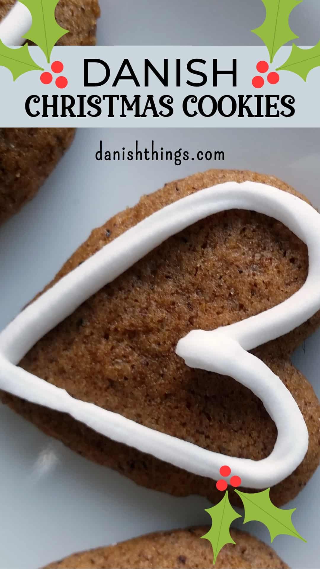 Danish Christmas cookie - honey cake  - takes 2 days.  In Danish, we call the cookies "honningkager," which translates to "honey cakes," but really, they are "honey cookies". You’ll get the recipe and the spice mix @ danishthings.com © Christel Parby - Danish Things #DanishThings #honningkage #honeycake #honeycookie #ChristmasCookie #Danish #Christmas #honey #cookie #cookies