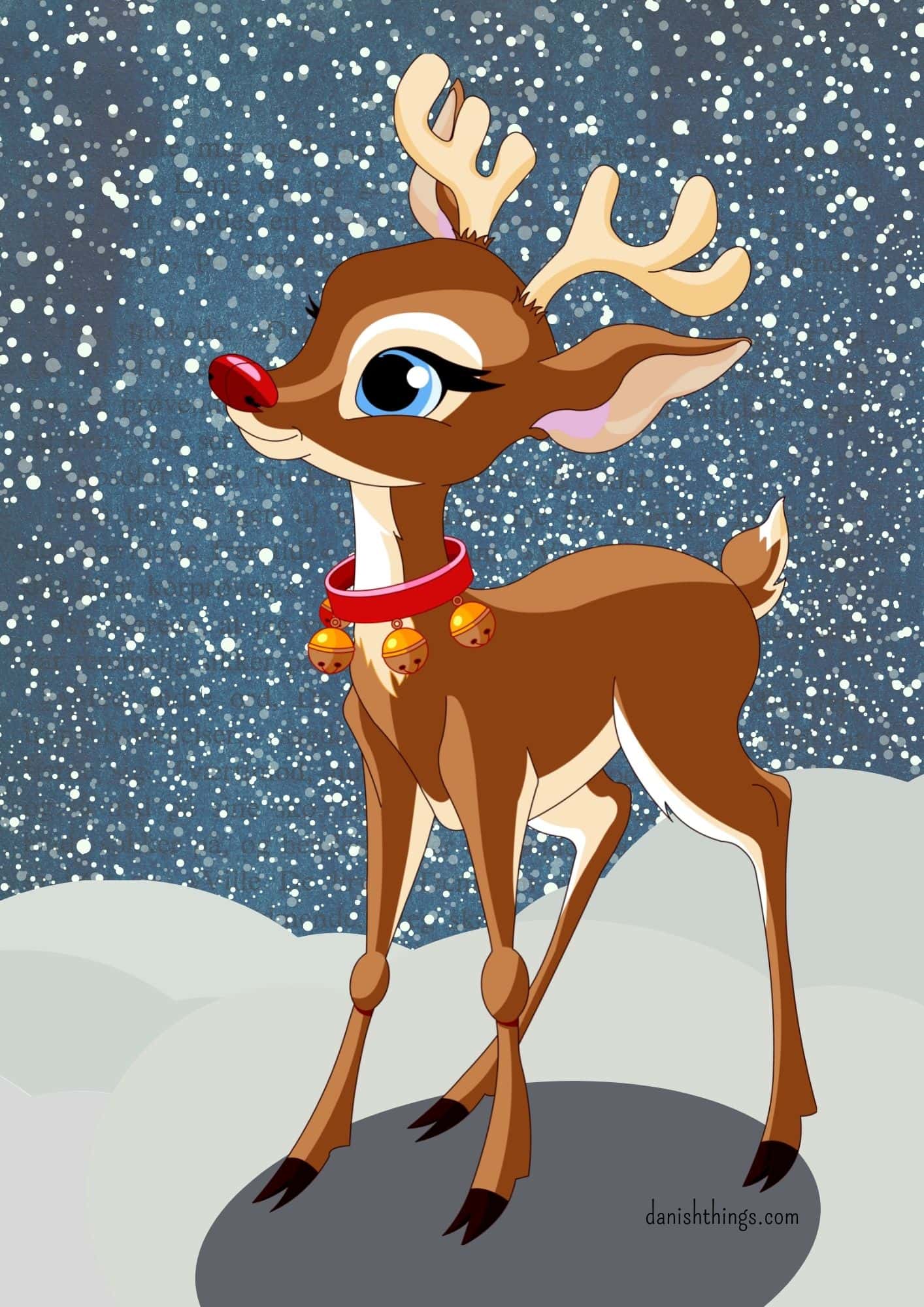 Juleplakat med Rudolf - Danish Things