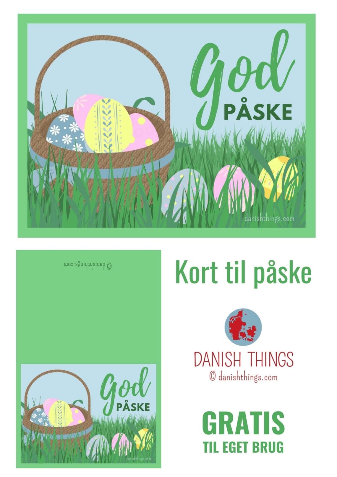 Påskekort og påsketoppe - dekoration til væg, mail eller slikposen ...