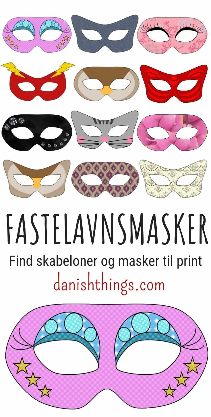 suge Lave Stadion Fastelavnsmasker - masker til fastelavn eller maskerade - Danish Things